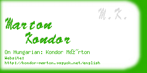 marton kondor business card